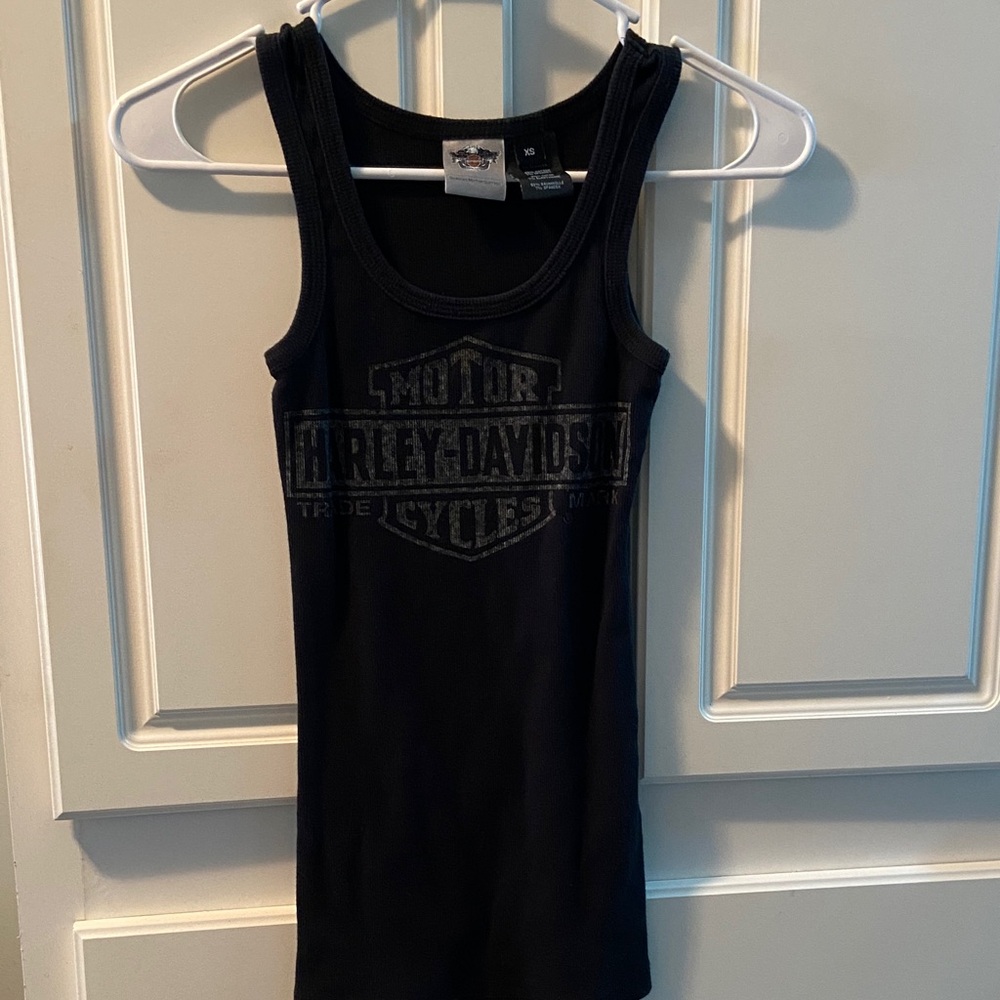 Harley-Davidson Black Ribbed Logo Tank